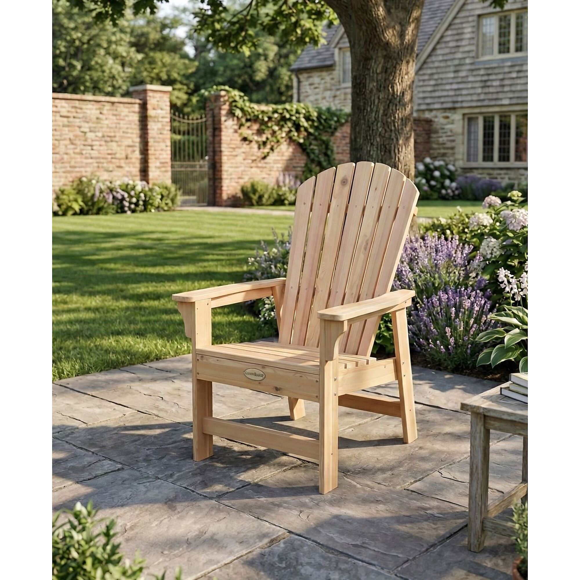 Merry Products Riverside Adirondack Ergonomic Outdoor Dining Chair — Western Red Cedar, Elevated Seat Height, Handcrafted, Model# ADC1153300011